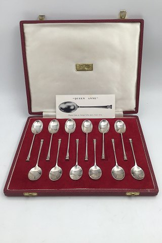 Francis Howard, Sheffield, England, Sterling Silver, Queen Anne Coffee Spoon + Mocha Spoon (6+6)