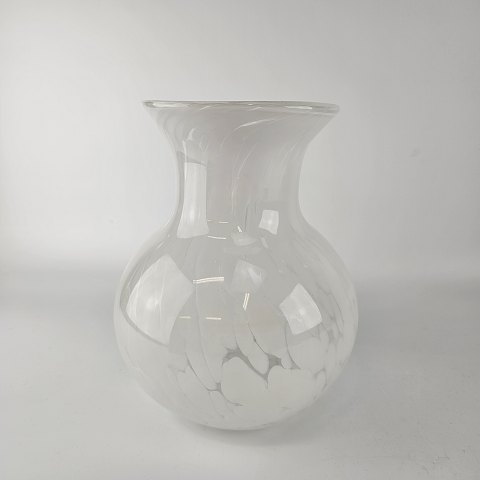 Holmegaard glas vase hvide striber20 cm