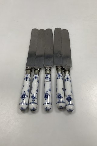 5 Royal Copenhagen Musselmalet Riflet Knive (Defekte)