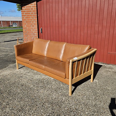 3 personer lædersofacognac farvet