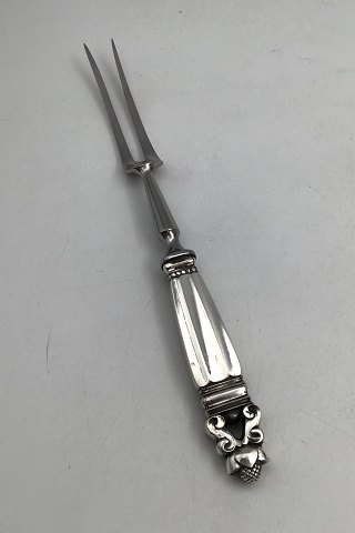Georg Jensen Sterling Silver / Steel Acorn Carving Fork No. 243A