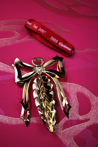 Georg Jensen jule ornament / juletræspynti forgyldt metal fra 2005 i original æske.
