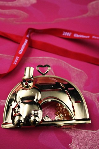 Georg Jensen jule ornament / juletræspynti forgyldt metal fra 2007 i original æske.
