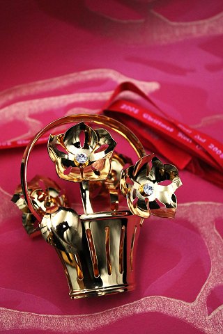 Georg Jensen jule ornament / juletræspynti forgyldt metal fra 2008 i original æske.