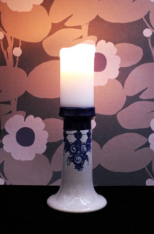 Bjorn Wiinblad ceramic candle holder in blue / gray glaze for a small blog candle...