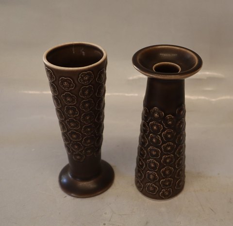 503 Lysestager 15,5 cm (Vase omvendt) Umbra Brun udgave af  AZUR Quistgaard for B&G / Nissen Kronjyden Stoneware
