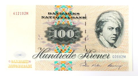 Danmark. Pengeseddel 100 kr. 1998 G0. Ucirkuleret.