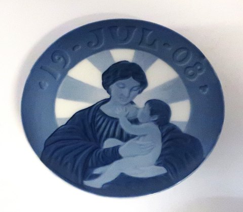 Royal Copenhagen. Juleplatte 1908. Mary med barnet. Diameter 15,5 cm. ( 1 sortering )