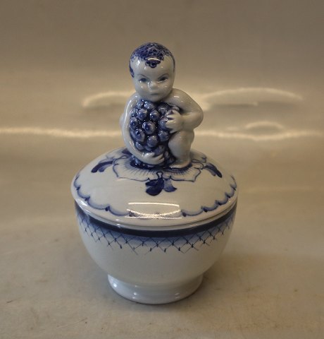 4010-1210 Bonbon box with boy with grapes  7 x 7 cm bowl 4003-1209 Bonboniere 5 x 7.5 cm Aluminia Faience Tranquebar