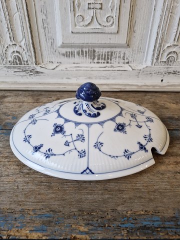 Royal Copenhagen Musselmalet riflet låg til suppeterrin no. 214