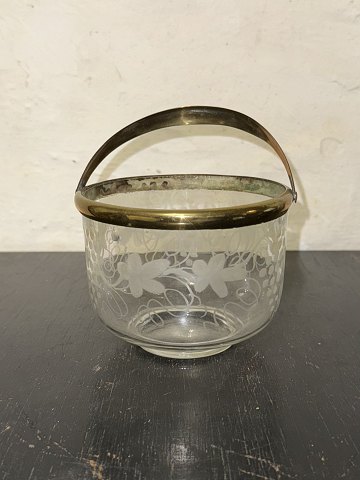 Sugar Bowl With engravnings and metal handle