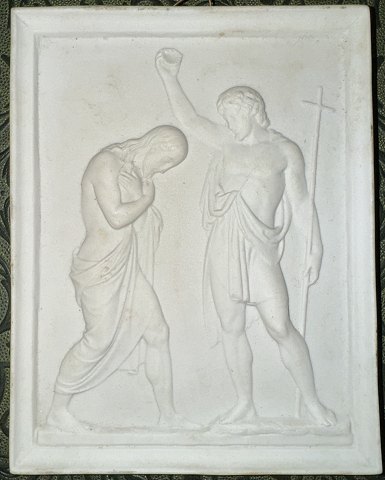 Baptism of Christ - Royal Copenhagen plate by Bertel Thorvaldsen