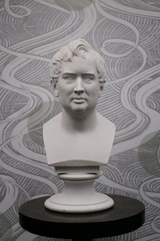 Antique Royal Copenhagen bust in bisquit of the Danish poet Adam Oehlenschläger...