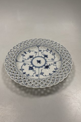 Royal Copenhagen Musselmalet Helblonde med gennembrudt kant Flad Tallerken No 1/1098