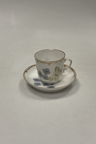 Tidlig Royal Copenhagen Art Nouveau Kop og underkop No 3