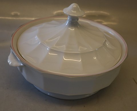 Palace 8535-1536 Round Covered dish 15 x 25 cm (172-173) red & grey lines Angular Royal Copenhagen Tableware (Palads)