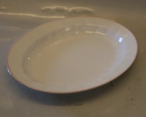 Palace 8538-1536 Ovalt Fad  33.5 x 25 cm (374) rød og grå kant Kongelig Dansk Kantet Porcelæn(Palads) 