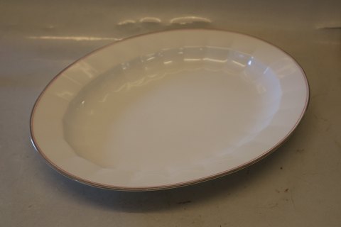 Palace 8539-1536 Ovalt fad 36,5 cm (375) rød & grå kant  Kongelig Dansk Kantet Porcelæn(Palads) 
