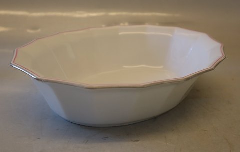 Palace  8632-1536 Oval salad bowl 6 x 24 cm (578) red & grey lines  Angular Royal Copenhagen Tableware (Palads)