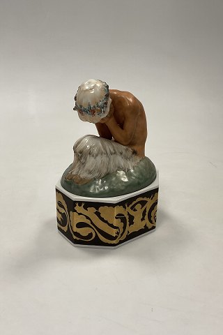 Royal Copenhagen Gerhard Henning Overglasur figur Grædende Faun på stand No. 1188