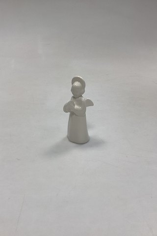 Royal Copenhagen Blanc de Chine figur Engel med bækkener