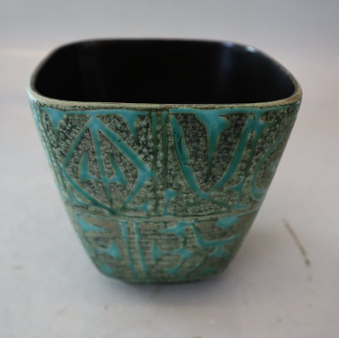 712-3213 Skål 11.5 x 11.5 cm grøn Nils Thorsson, Baca, Aluminia Aluminia kunstfajance 