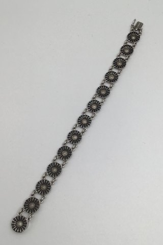Georg Jensen Sterling Silver Marguerit (Daisy) Bracelet, black