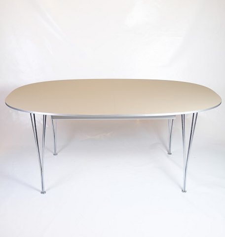 Superellipse Spisebord - Model B616 - Laminat Grå - Piet Hein & Bruno Mathsson/Arne Jacobsen - Fritz Hansen