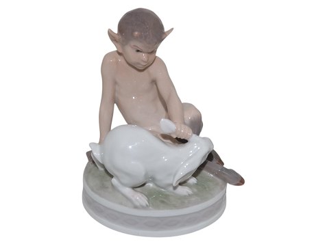 Royal Copenhagen figur Pan med kanin