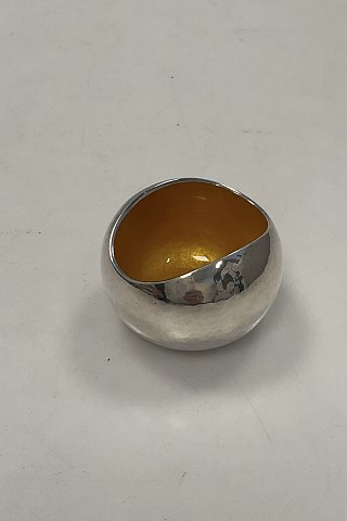 Georg Jensen Sterling Silver Salt Dish with Green Enamel by Søren Georg Jensen No. 1067