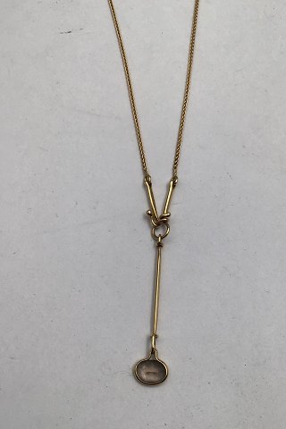 Georg Jensen 18K Gold Pendant and Chain No. 1506A Savannah eTorun (Smokey Quartz)