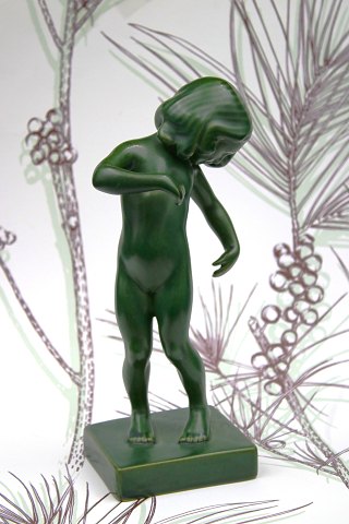 Kai Nielsen Venus figure in dark green glazed terracotta."Venus Glypogos". from P.Ibsen...