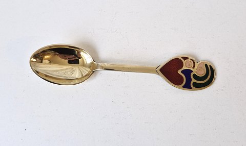 A.Michelsen Christmas spoon in gold-plated sterling silver with enamel 1968