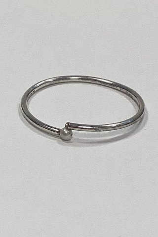 Frits Heiring Sørensen Sterling Sølv Armring med Perle og Sten