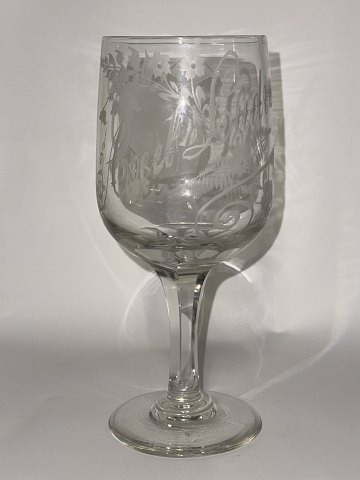 Aalborg Glasværk: Glas med graveret navn m.m.