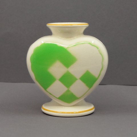 Aluminia; Green christmas heart in faience