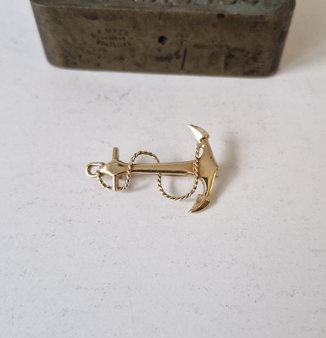 Bernhardt Hertz vintage anker broche udført i 14kt guld