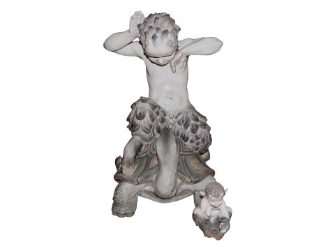 KÆMPE Royal Copenhagen figur Pan kæmper med skildpadde