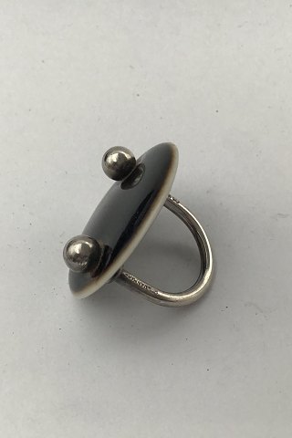 Royal Copenhagen / A Michelsen Porcelain / Sterling Silver Modern Ring