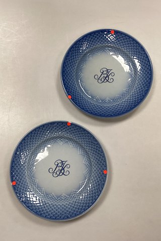 Bing og Grøndahl Blå Tone Hotel med Logo Frokosttallerken  No. 712/1007 - SKÅRET