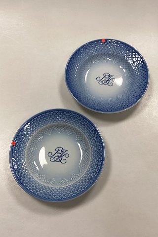 Bing og Grøndahl Blå Tone Hotel med Logo Lille Dyb Tallerken No. 710/1006 - SKÅRET