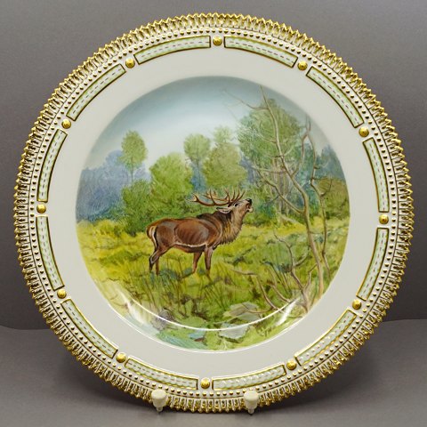 Royal Copenhagen, Flora Danica jagtstel; Middagstallerken 25,5 cm nr. 3549