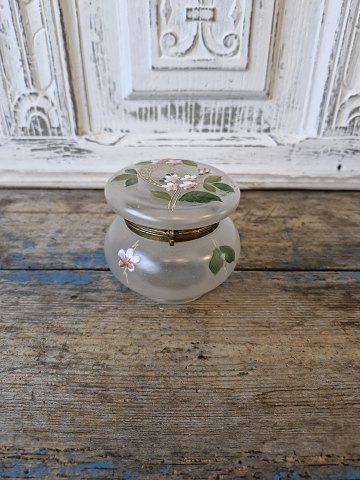Glass jewelry box with gilded bronze mounting.