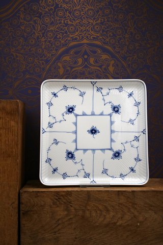 Royal Copenhagen Musselmalet Riflet firkantet tallerken.20x20cm.RC#720...