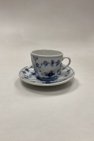 Royal Copenhagen Musselmalet Riflet Hotel Kaffekop med underkop No. 2238