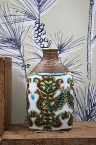 Royal Copenhagen , Baca fajance vase med fin glasur , designet af Nils Thorsson...