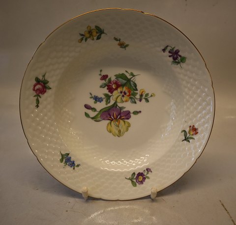 023 Dyb tallerken 22 cm (323) B&G Saksisk Blomst - Creme