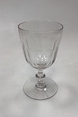 Holmegaard Christian VIII Rødvinsglas gammelt med bred fod - 15,5 cm