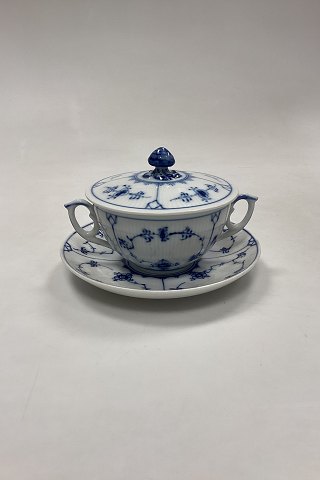 Royal Copenhagen Musselmalet Riflet Bouillon Kop med Underkop No. 2199