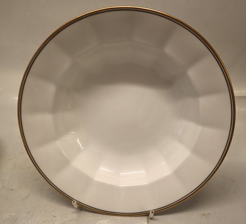 8547-1535 Små dybe ca 21,2 cm (604) guld & grå kant Kongelig Dansk Kantet Porcelæn(Palads)